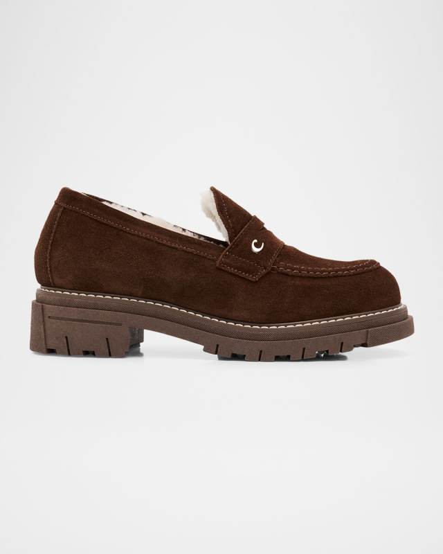 Donny Suede Platform Penny Loafers